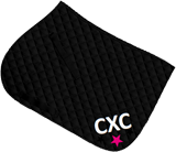 Black saddle cloth, large initials and matching star