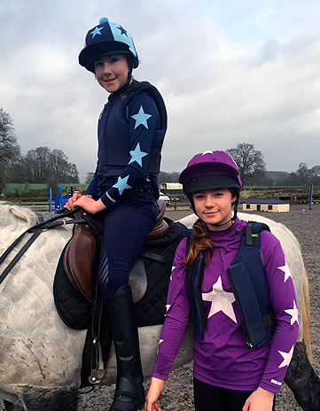 Sky/Purple/White Cross Country Colours Horse Riding Set,Children's 