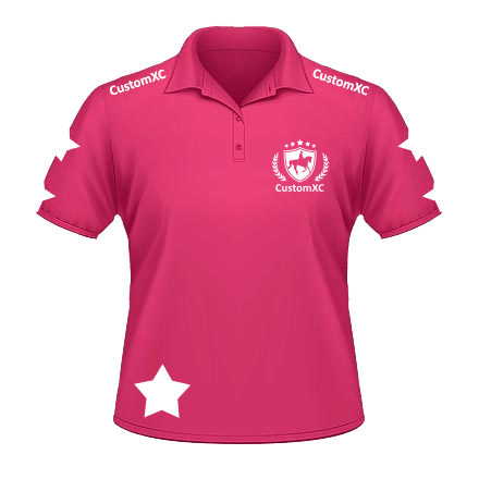 CustomXC RC Cross Country Polo - Fuchsia / White