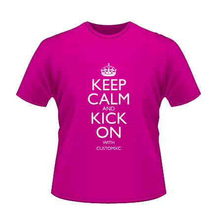 Keep Calm and Kick On - Fuchsia / White