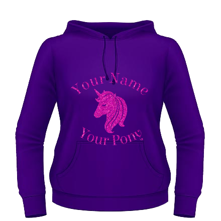 Unicorn Hoodie - Purple / Fuchsia Glitter