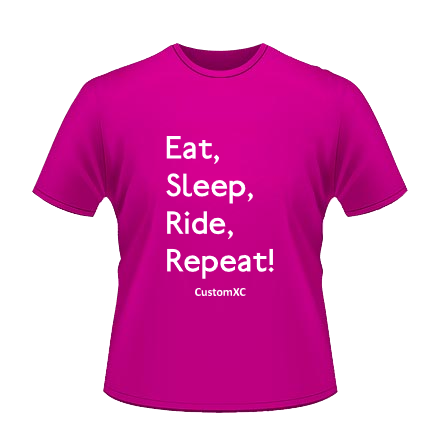 Eat Sleep Ride Repeat - Fuchsia / White