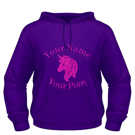 Unicorn Hoodie - Purple / Fuchsia Glitter