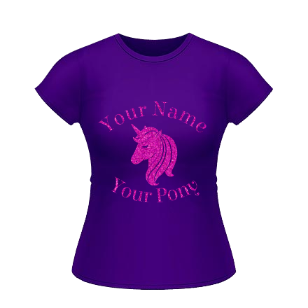 Unicorn Tee - Purple / Fuchsia Glitter