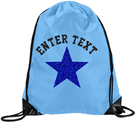 Capri drawstring, blue glitter star