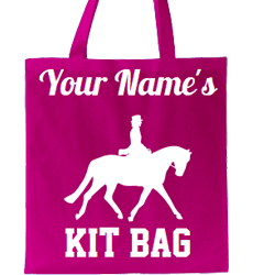 Fuchsia tote bag, name and text design