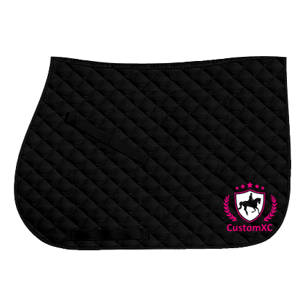 CustomXC RC Team Saddle Cloth - Black / Fuchsia / White