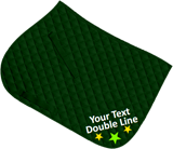 Bottle saddle cloth, two-line text with contasting stars